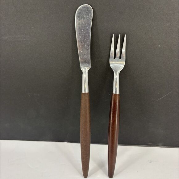 American Tempo MCM Various Piece Flatware/Serving Composite Wood Stainless Japan - Picture 4 of 16
